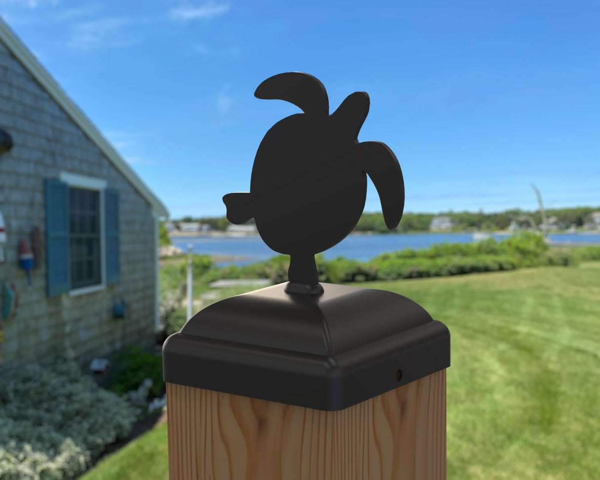 Sea Turtle Fence Post Cap (Multiple Post Sizes Available) - Madison Iron and Wood