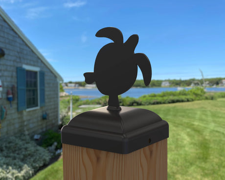 Sea Turtle Fence Post Cap (Multiple Post Sizes Available) - Madison Iron and Wood