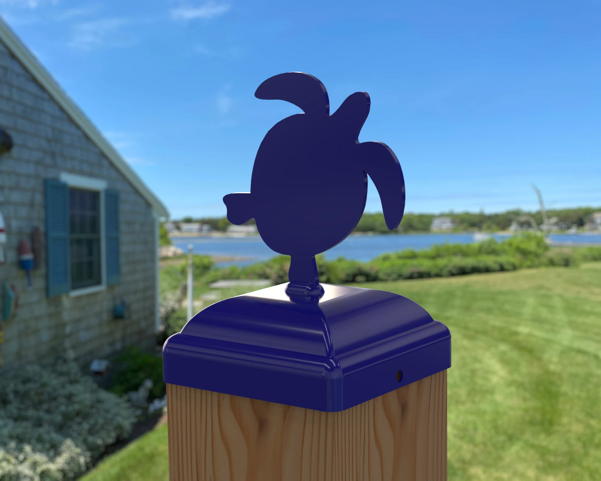 Sea Turtle Fence Post Cap (Multiple Post Sizes Available) - Madison Iron and Wood