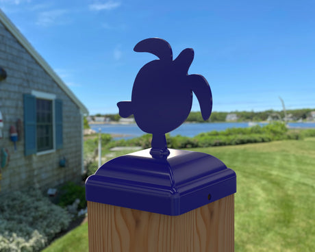 Sea Turtle Fence Post Cap (Multiple Post Sizes Available) - Madison Iron and Wood
