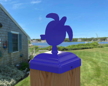 Sea Turtle Fence Post Cap (Multiple Post Sizes Available) - Madison Iron and Wood