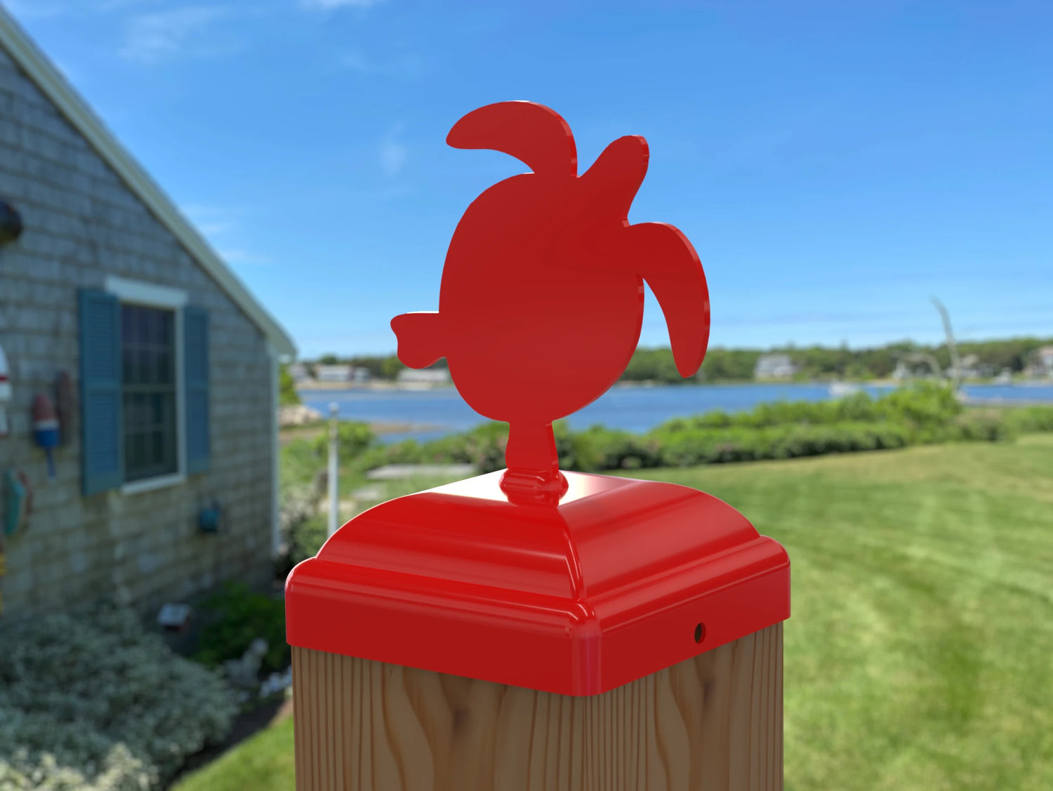 Sea Turtle Fence Post Cap (Multiple Post Sizes Available) - Madison Iron and Wood