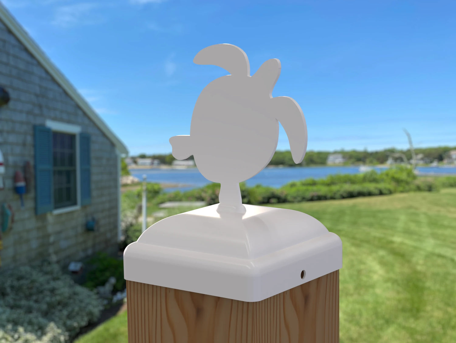 Sea Turtle Fence Post Cap (Multiple Post Sizes Available) - Madison Iron and Wood