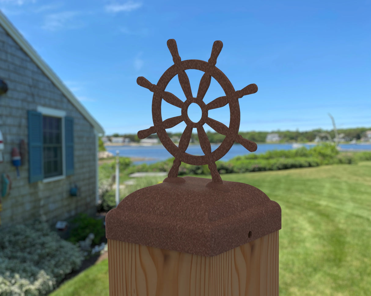 Ship Wheel Post Cap (Multiple Post Sizes Available)