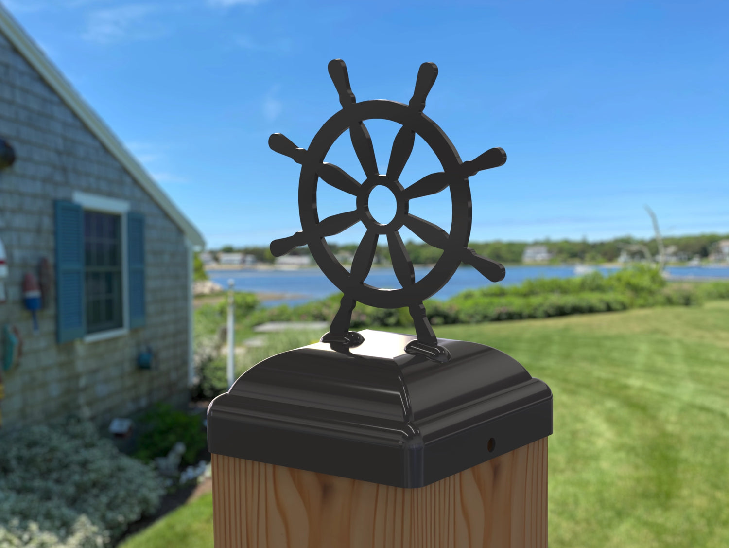 Ship Wheel Post Cap (Multiple Post Sizes Available)