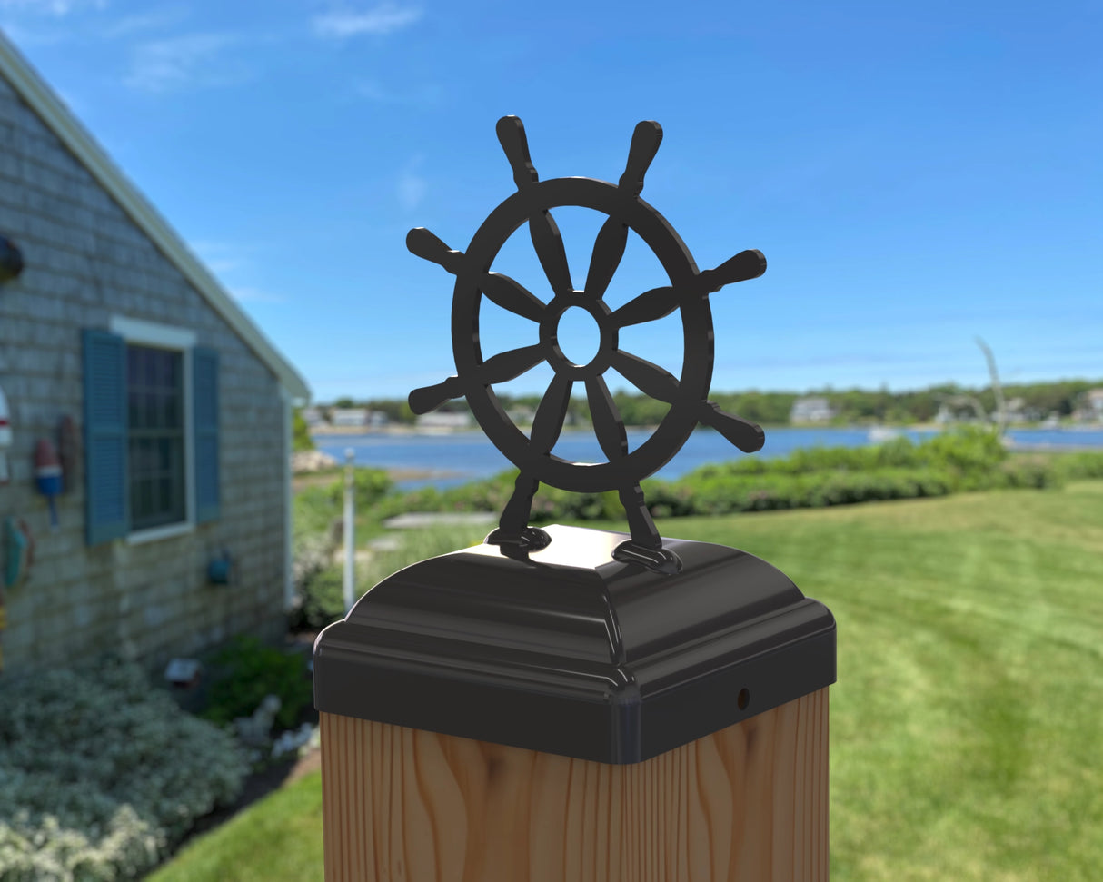 Ship Wheel Post Cap (Multiple Post Sizes Available)