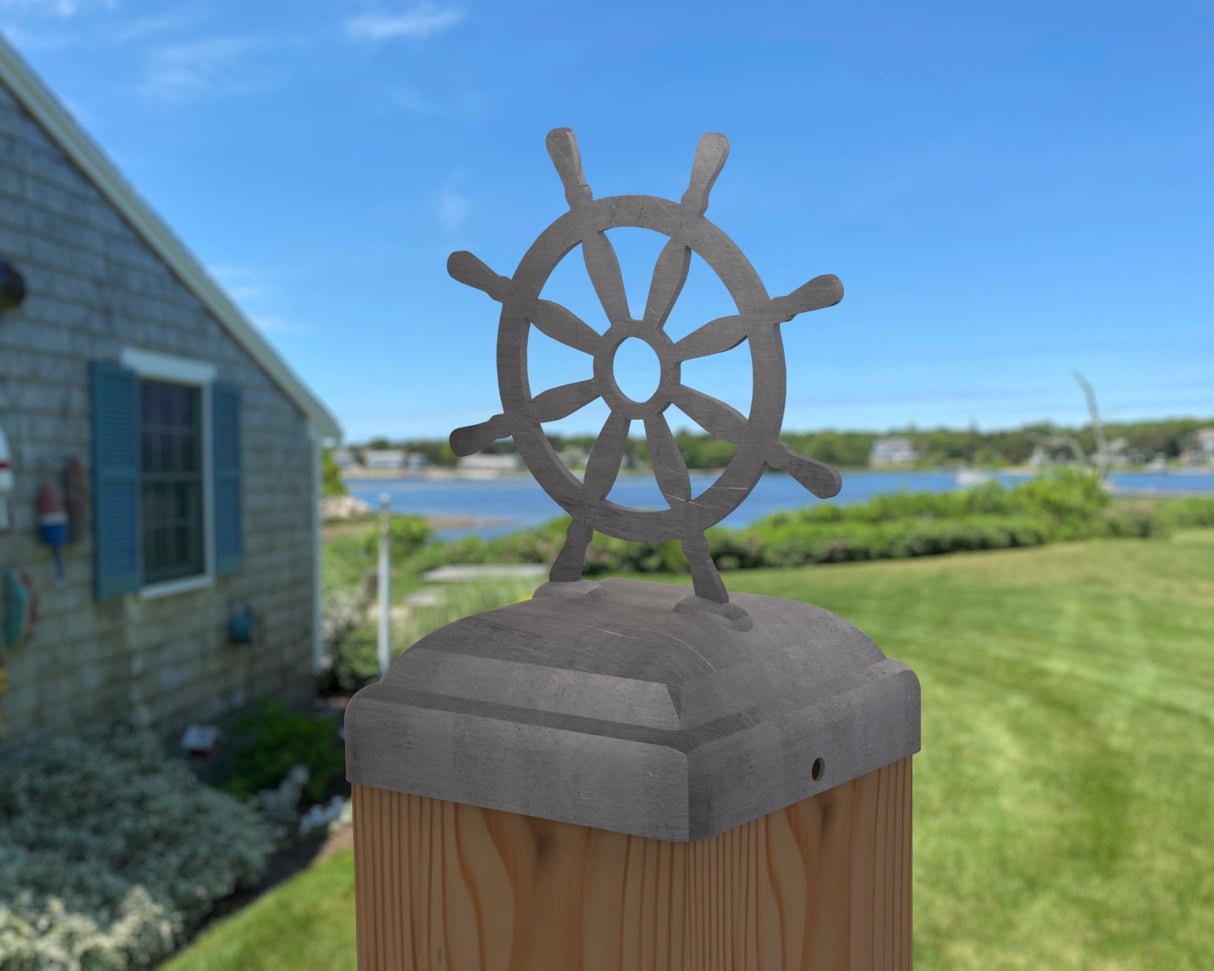 Ship Wheel Post Cap (Multiple Post Sizes Available)