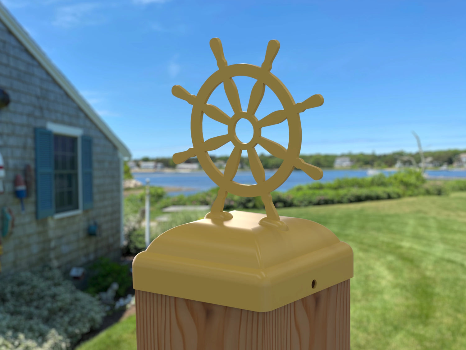 Ship Wheel Post Cap (Multiple Post Sizes Available)