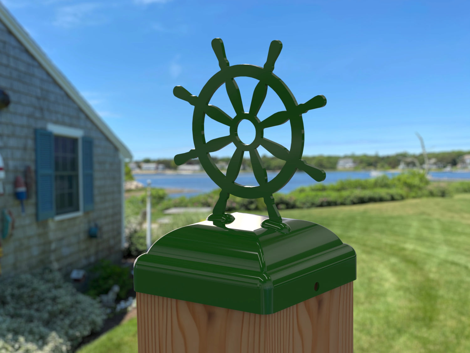 Ship Wheel Post Cap (Multiple Post Sizes Available)