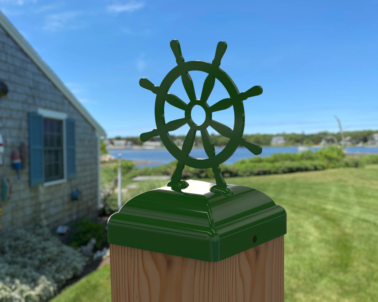 Ship Wheel Post Cap (Multiple Post Sizes Available)