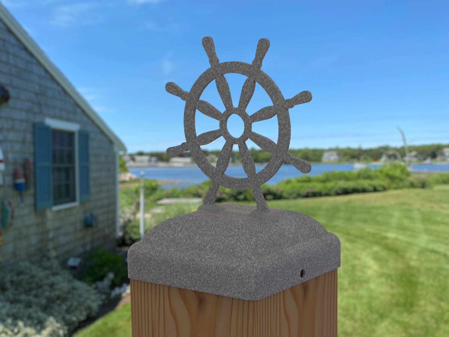 Ship Wheel Post Cap (Multiple Post Sizes Available)