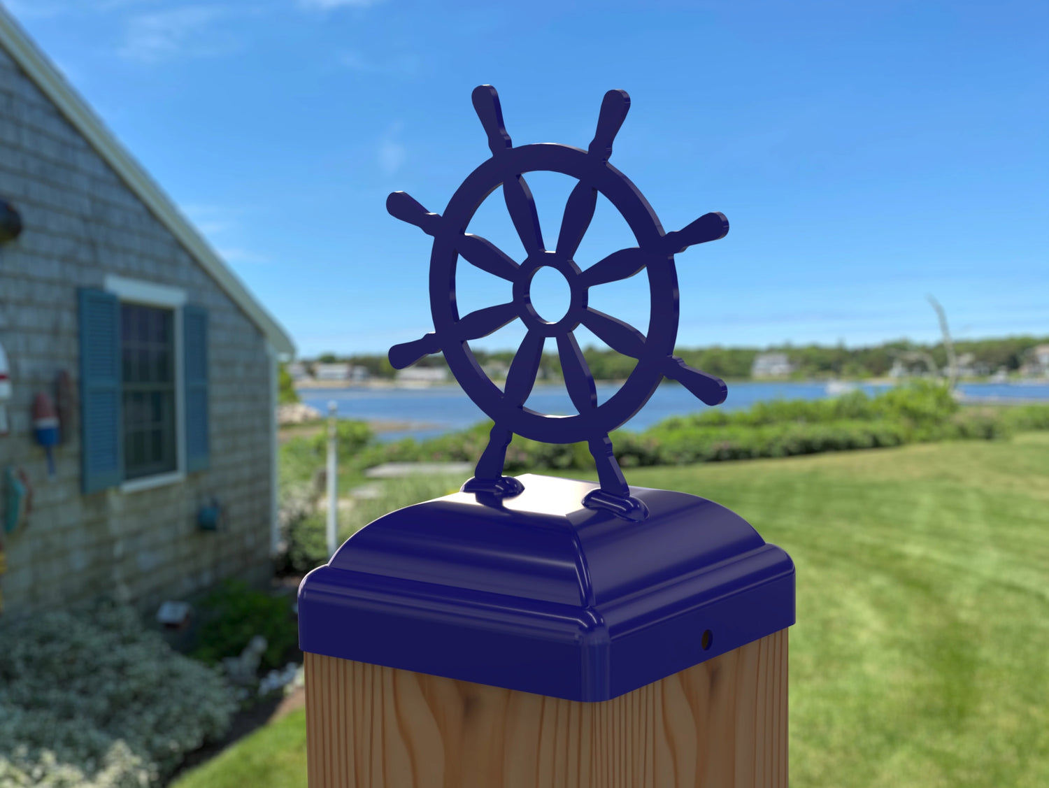 Ship Wheel Post Cap (Multiple Post Sizes Available)