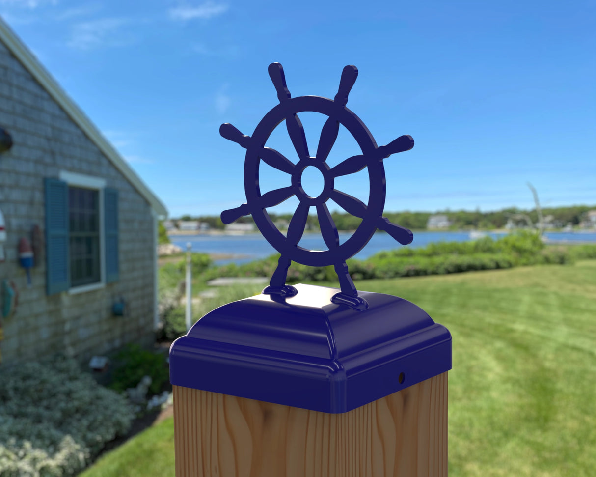 Ship Wheel Post Cap (Multiple Post Sizes Available)