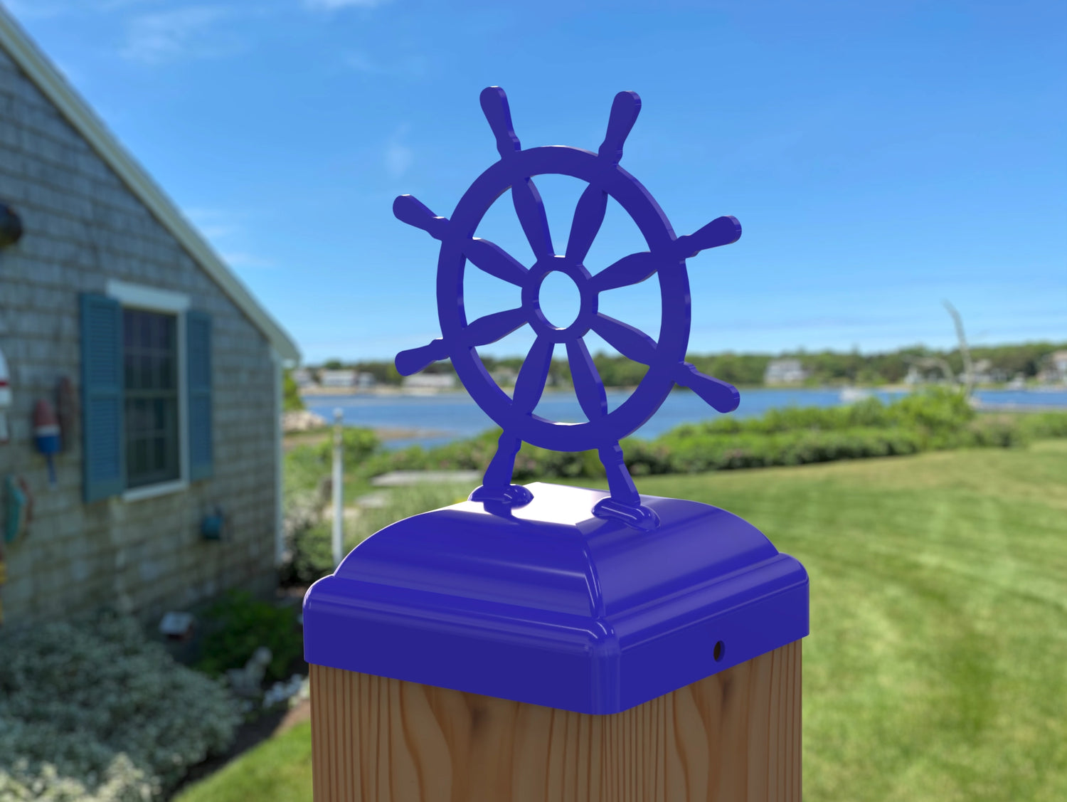 Ship Wheel Post Cap (Multiple Post Sizes Available)