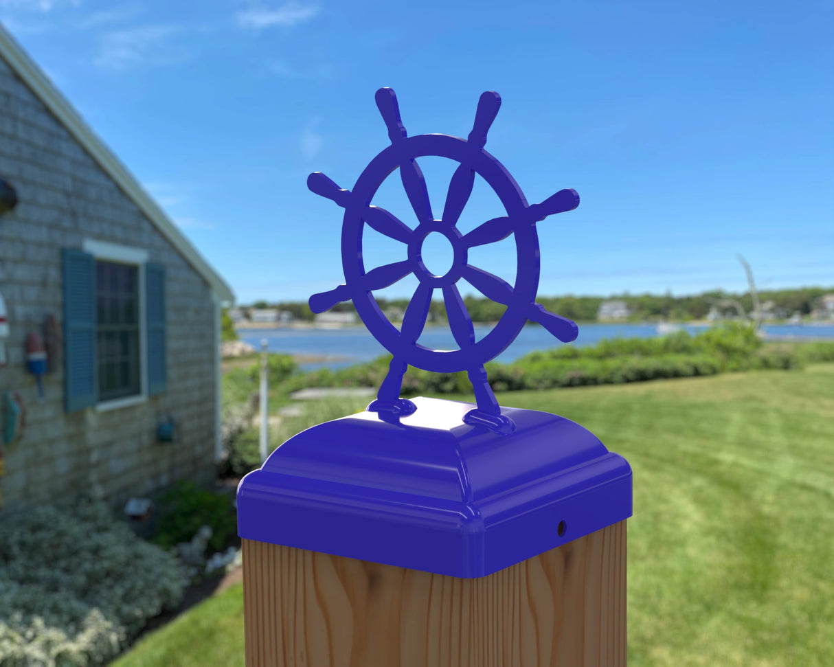 Ship Wheel Post Cap (Multiple Post Sizes Available)