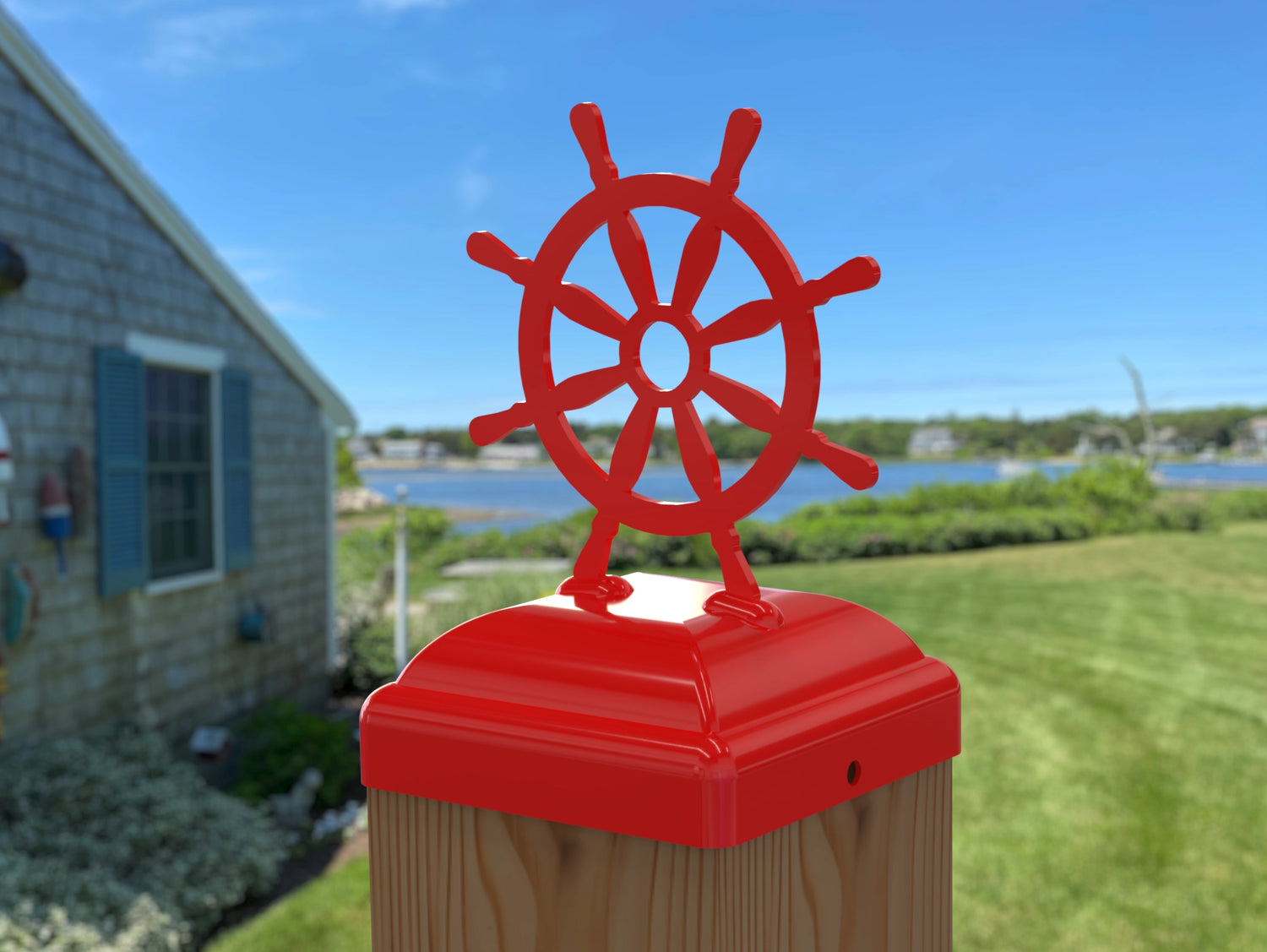 Ship Wheel Post Cap (Multiple Post Sizes Available)