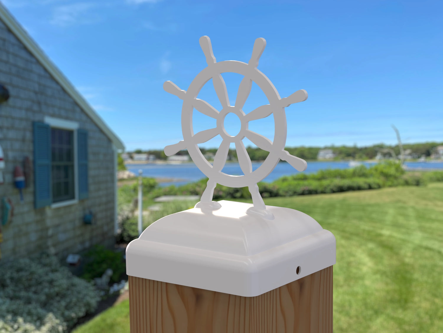 Ship Wheel Post Cap (Multiple Post Sizes Available)