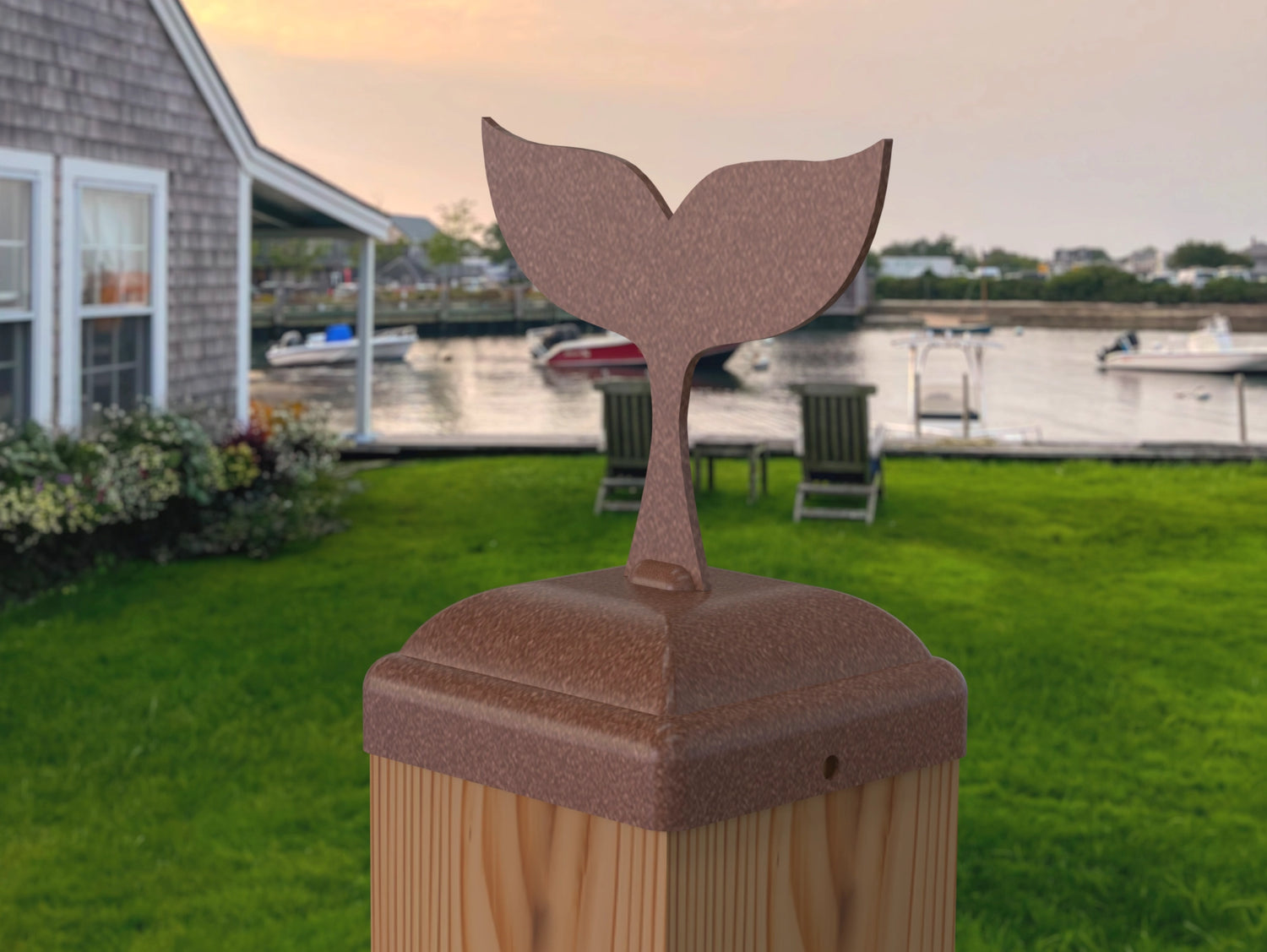 Whale Tail Fence Post Cap (Multiple Post Sizes Available) - Madison Iron and Wood