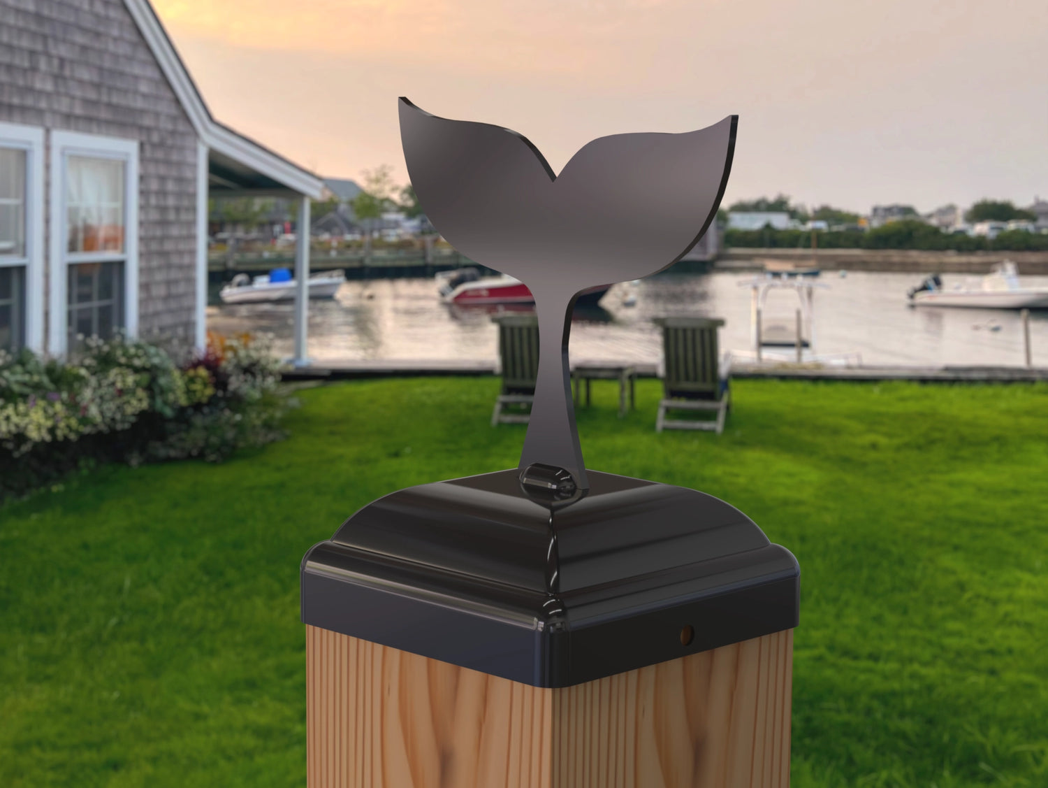 Whale Tail Fence Post Cap (Multiple Post Sizes Available) - Madison Iron and Wood