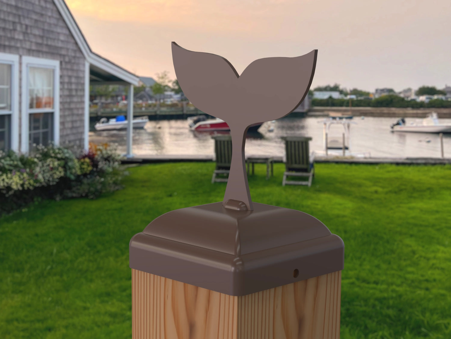 Whale Tail Fence Post Cap (Multiple Post Sizes Available) - Madison Iron and Wood