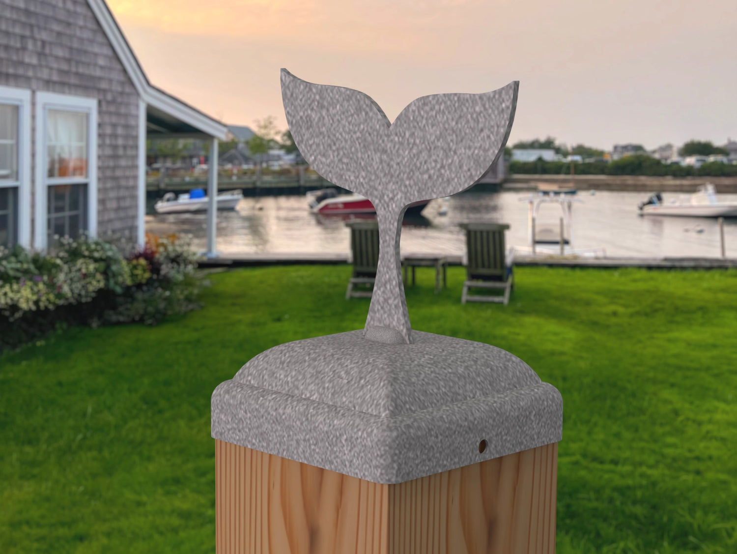 Whale Tail Fence Post Cap (Multiple Post Sizes Available) - Madison Iron and Wood