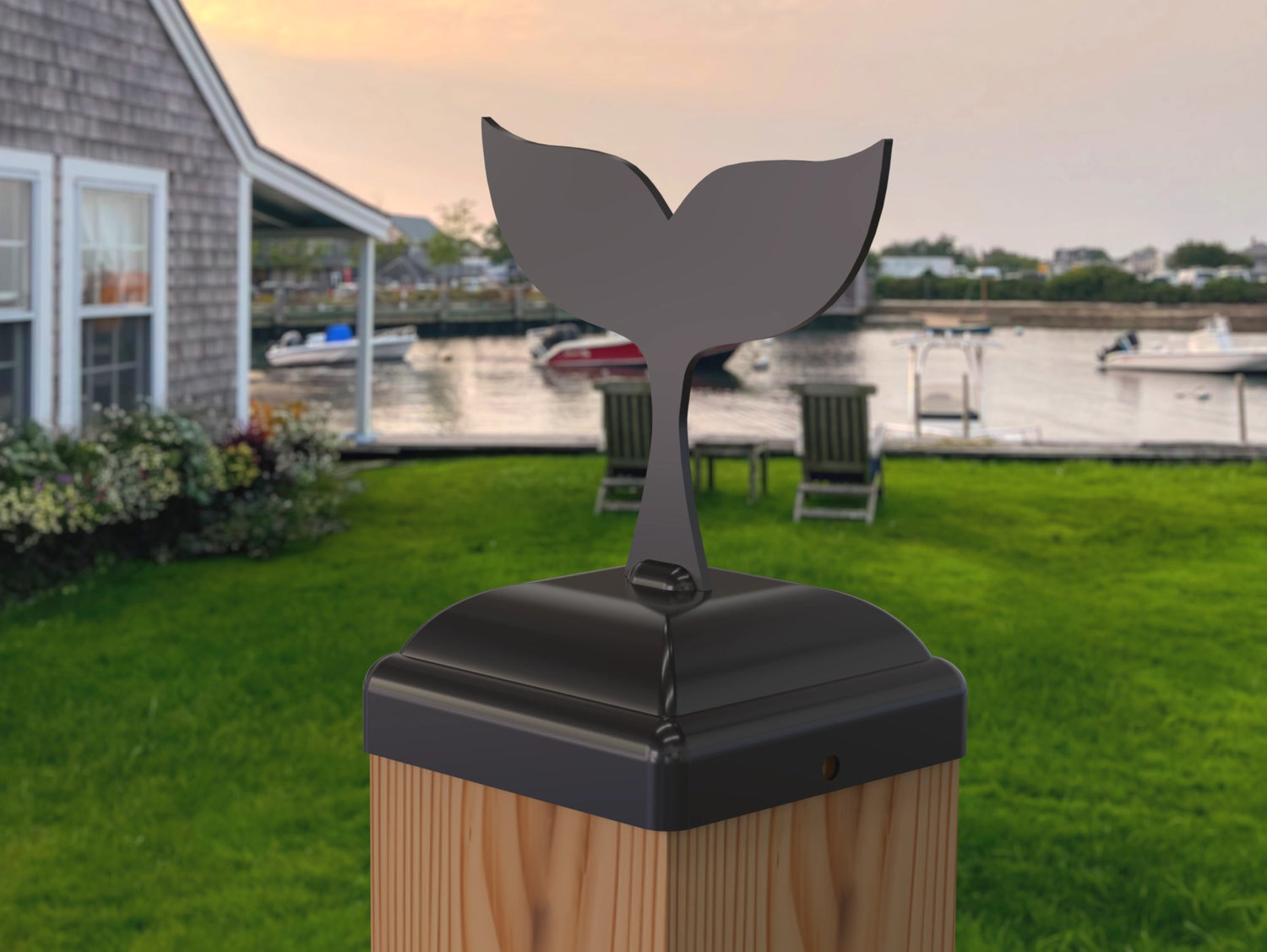 Whale Tail Fence Post Cap (Multiple Post Sizes Available) - Madison Iron and Wood