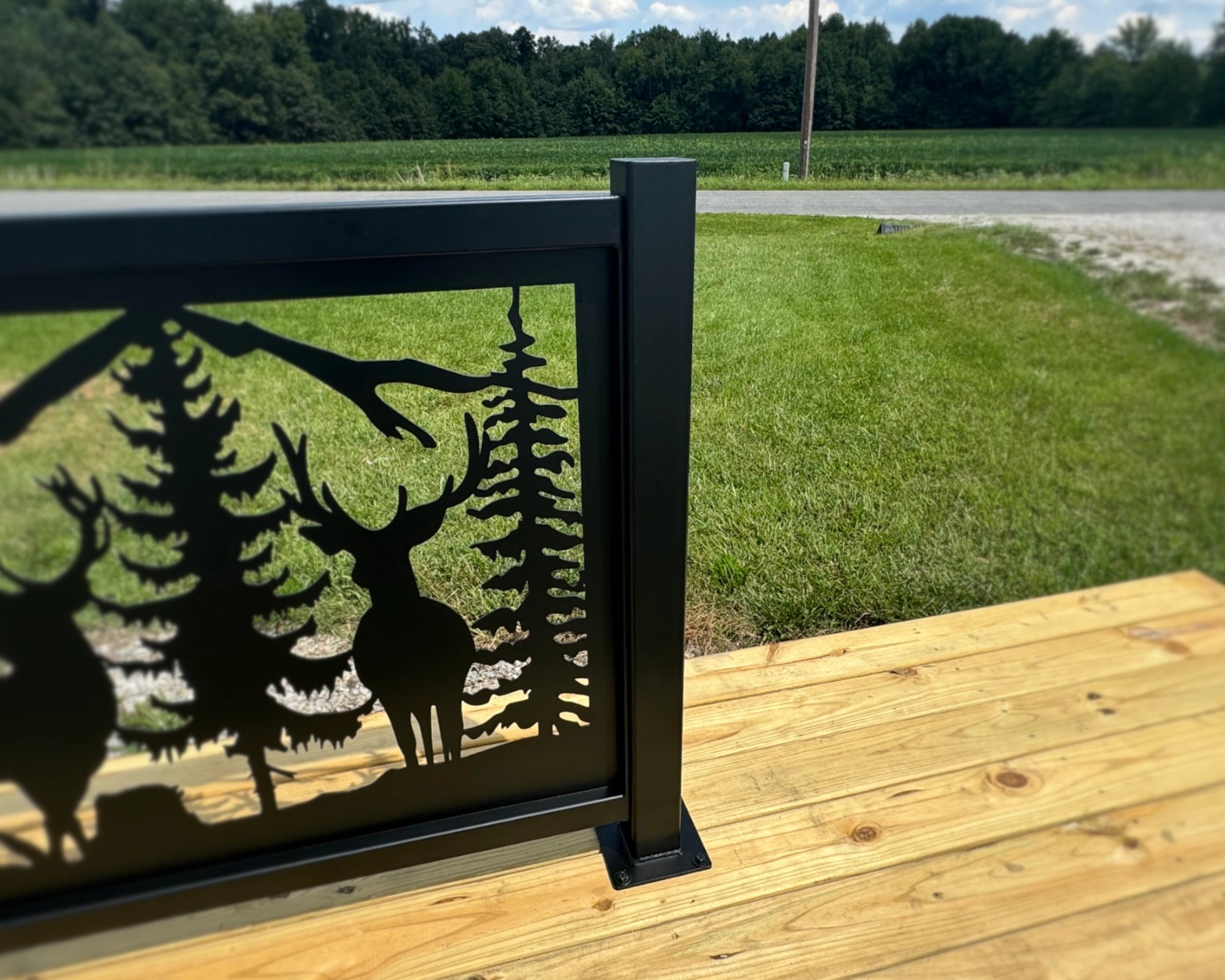 Palm Leaves Stair Railing Panel Insert | Madison Iron and Wood