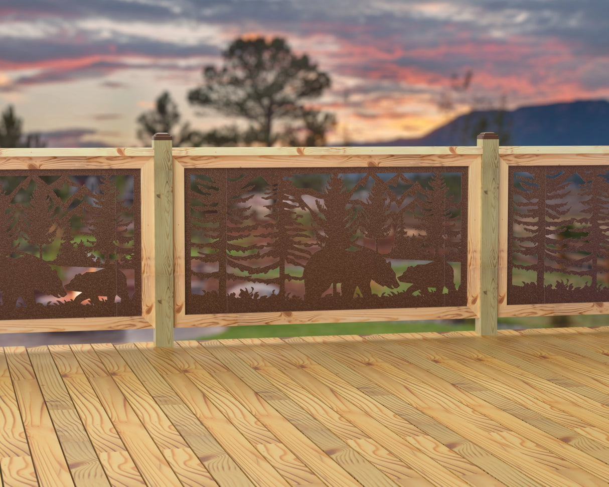 60"x30" - Bear Landscape Fence/Gate Panel Insert