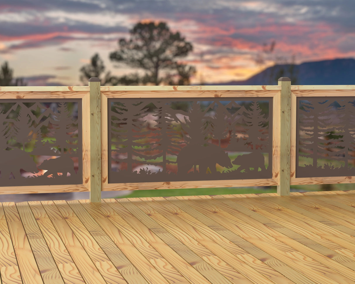 60"x30" - Bear Landscape Fence/Gate Panel Insert