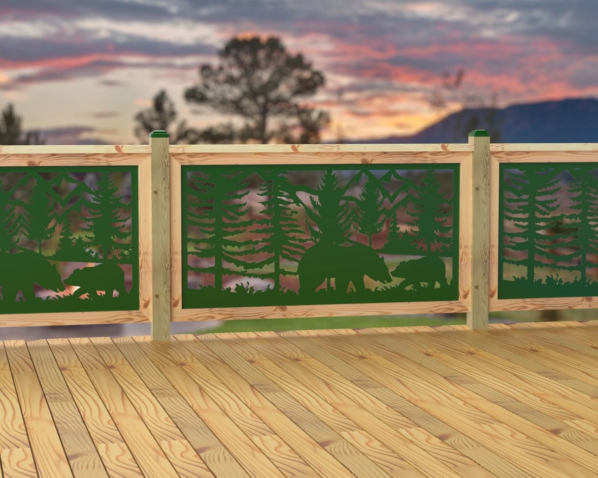 60"x30" - Bear Landscape Fence/Gate Panel Insert