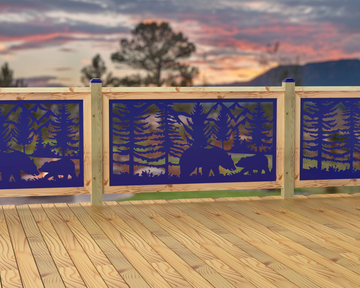 60"x30" - Bear Landscape Fence/Gate Panel Insert
