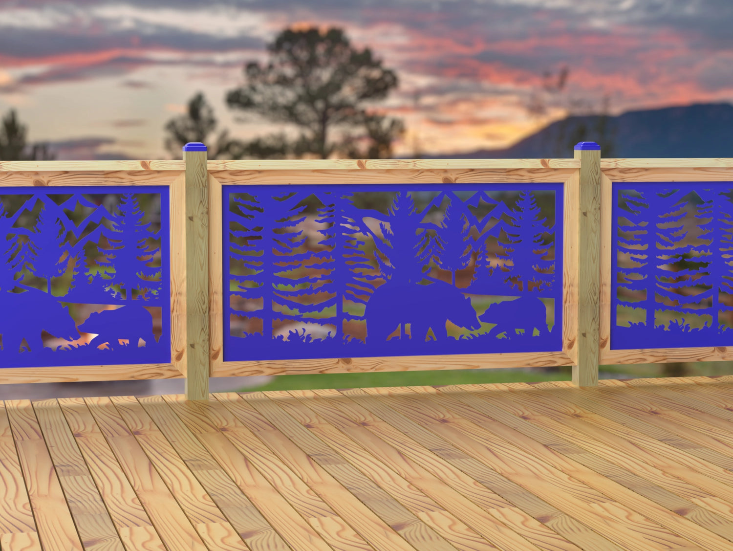 60"x30" - Bear Landscape Fence/Gate Panel Insert - Madison Iron and Wood