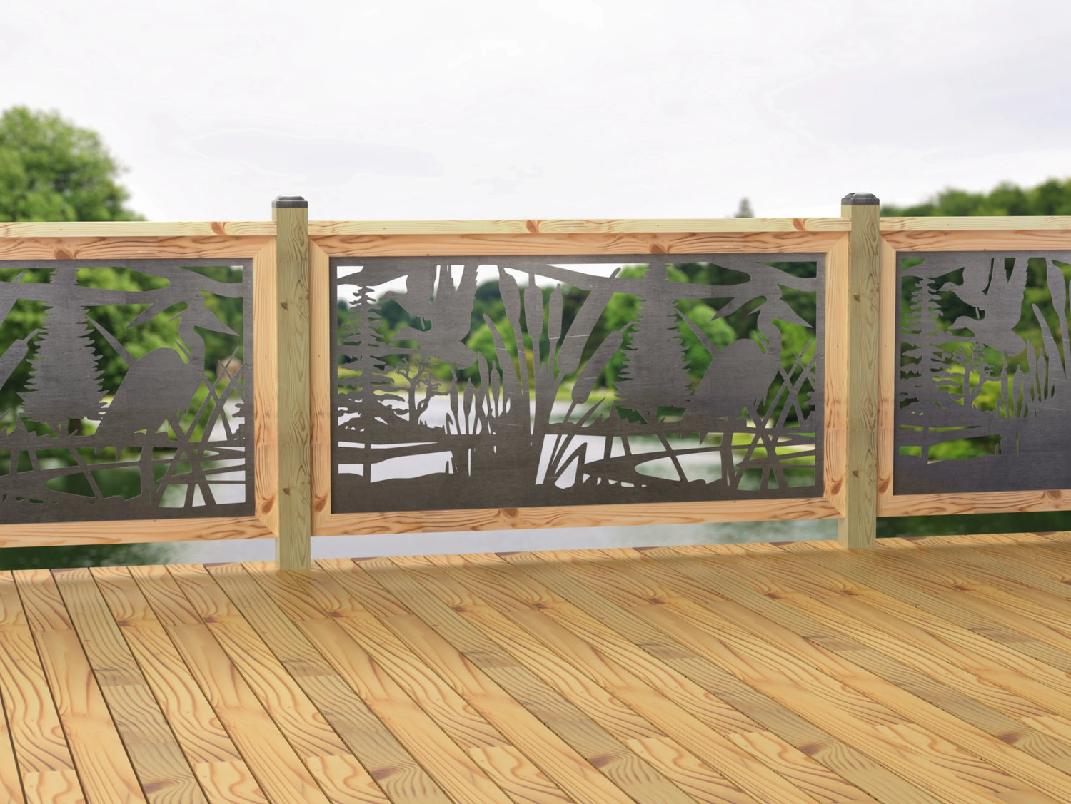 60"x30" - Crane Pond Fence/Gate Panel Insert - Madison Iron and Wood