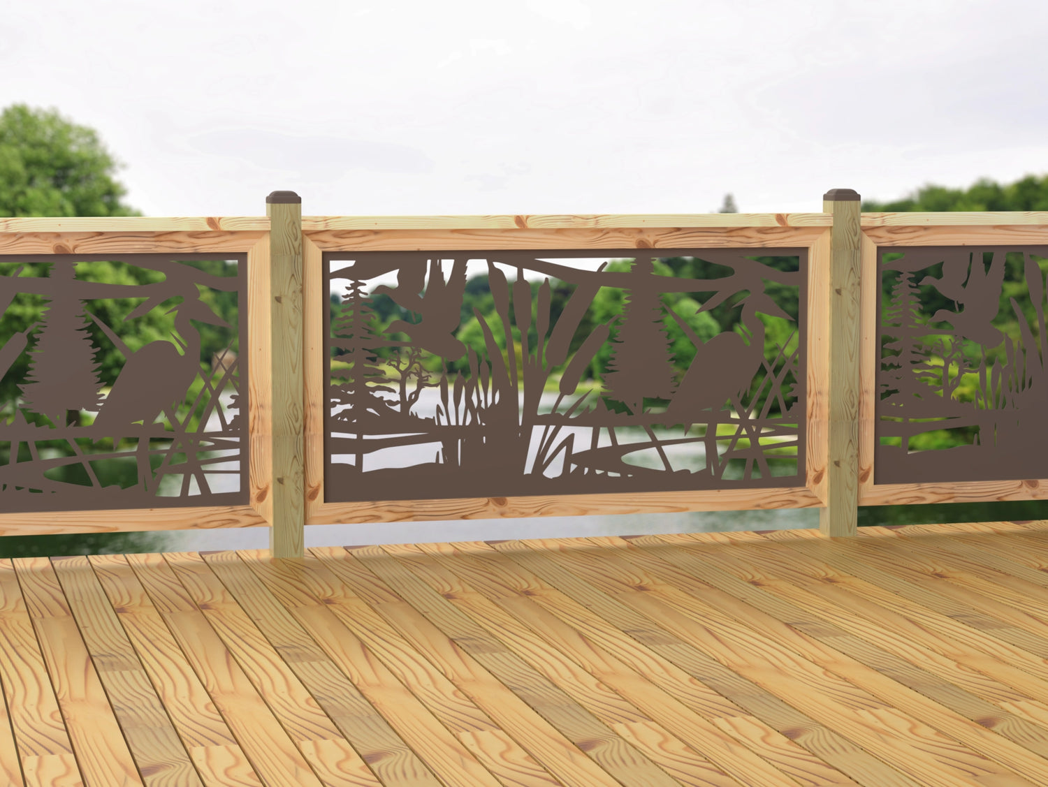 60"x30" - Crane Pond Fence/Gate Panel Insert - Madison Iron and Wood