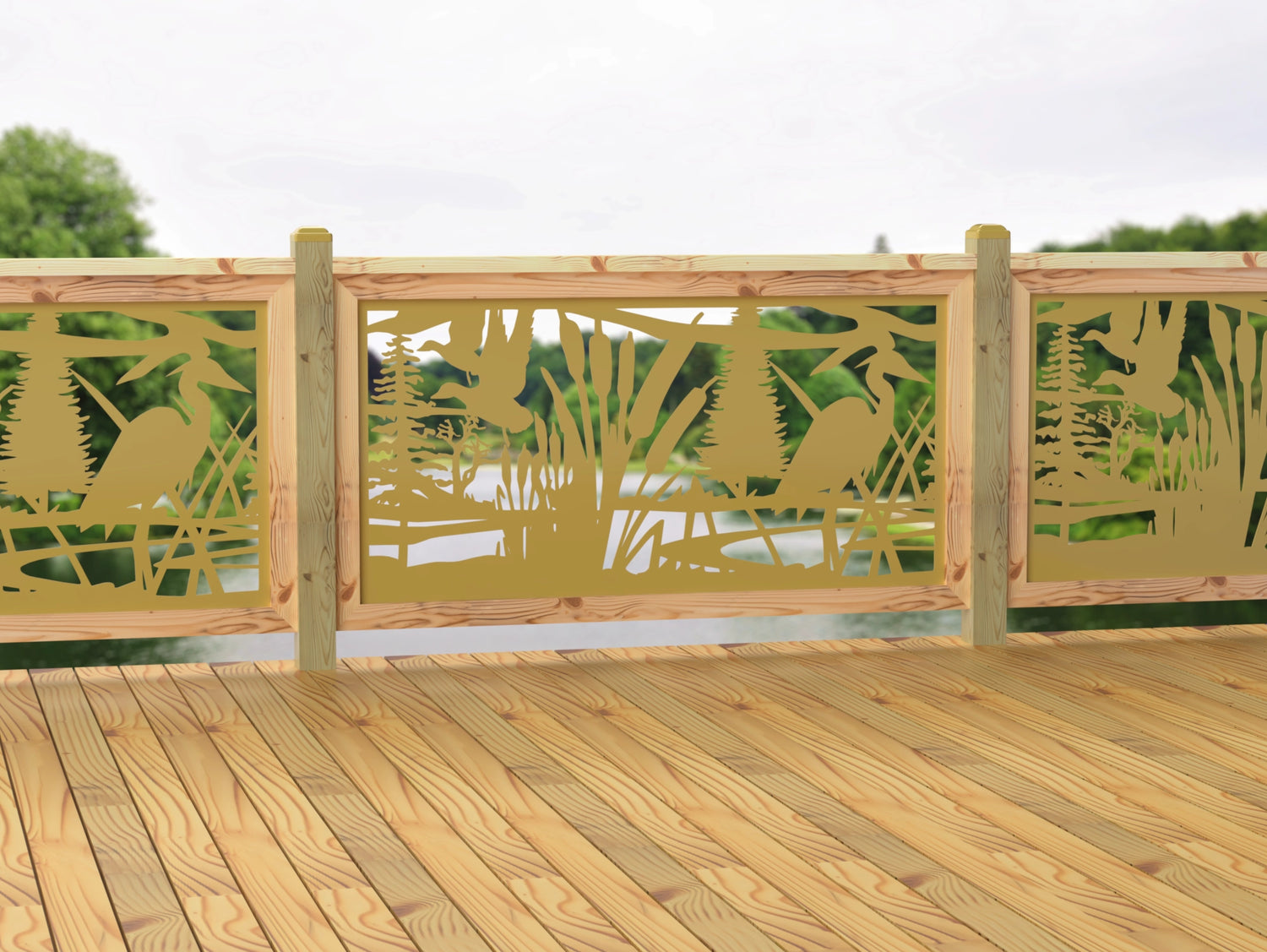 60"x30" - Crane Pond Fence/Gate Panel Insert - Madison Iron and Wood