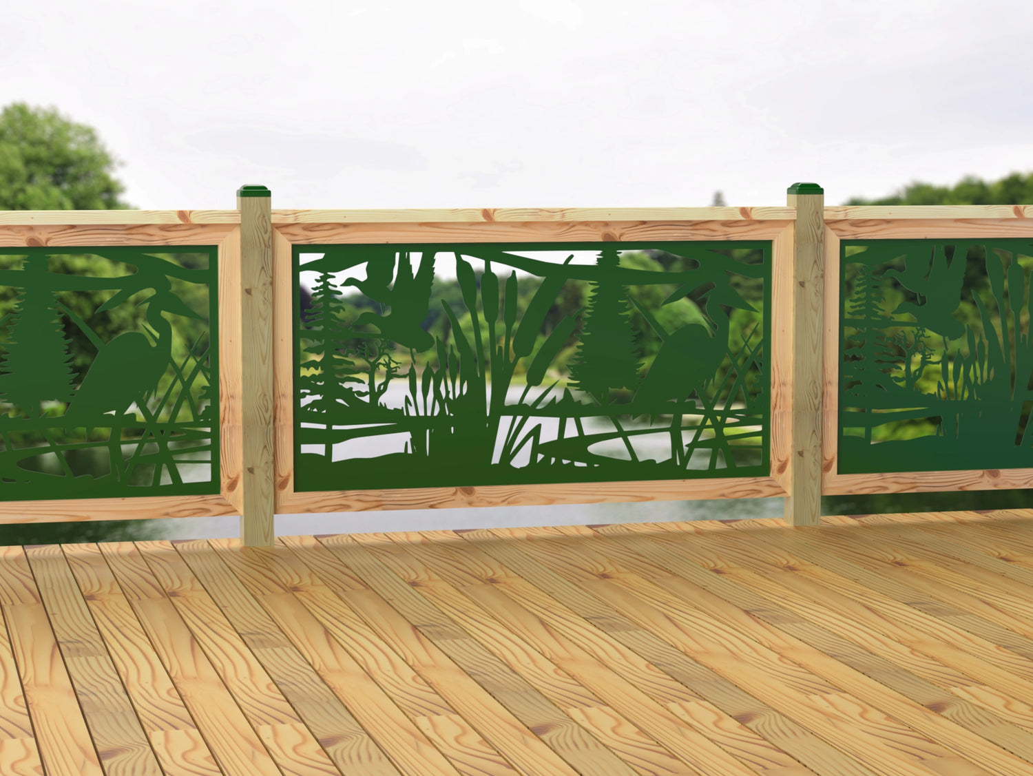 60"x30" - Crane Pond Fence/Gate Panel Insert - Madison Iron and Wood