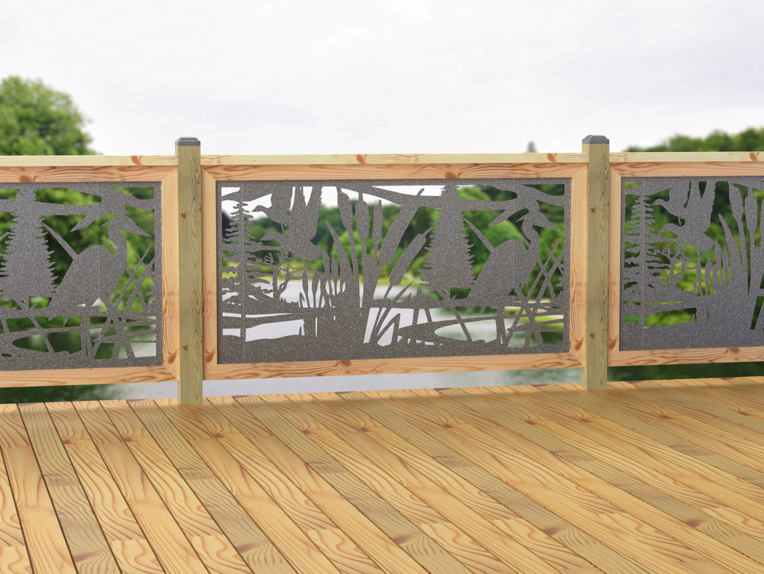 60"x30" - Crane Pond Fence/Gate Panel Insert - Madison Iron and Wood