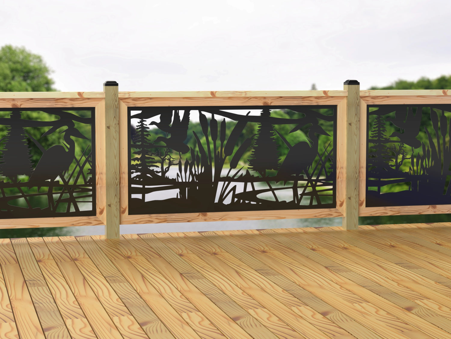 60"x30" - Crane Pond Fence/Gate Panel Insert - Madison Iron and Wood