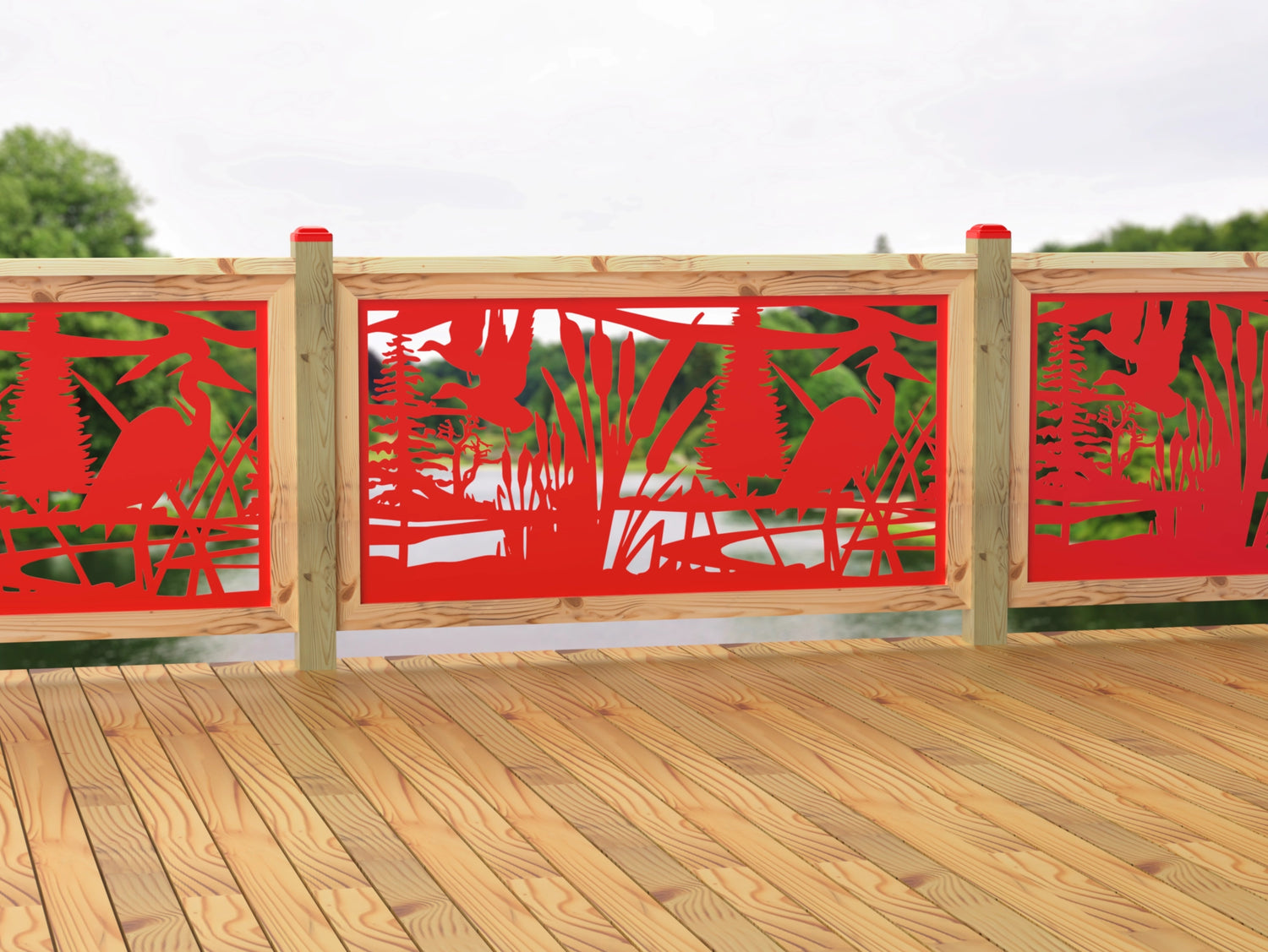 60"x30" - Crane Pond Fence/Gate Panel Insert - Madison Iron and Wood