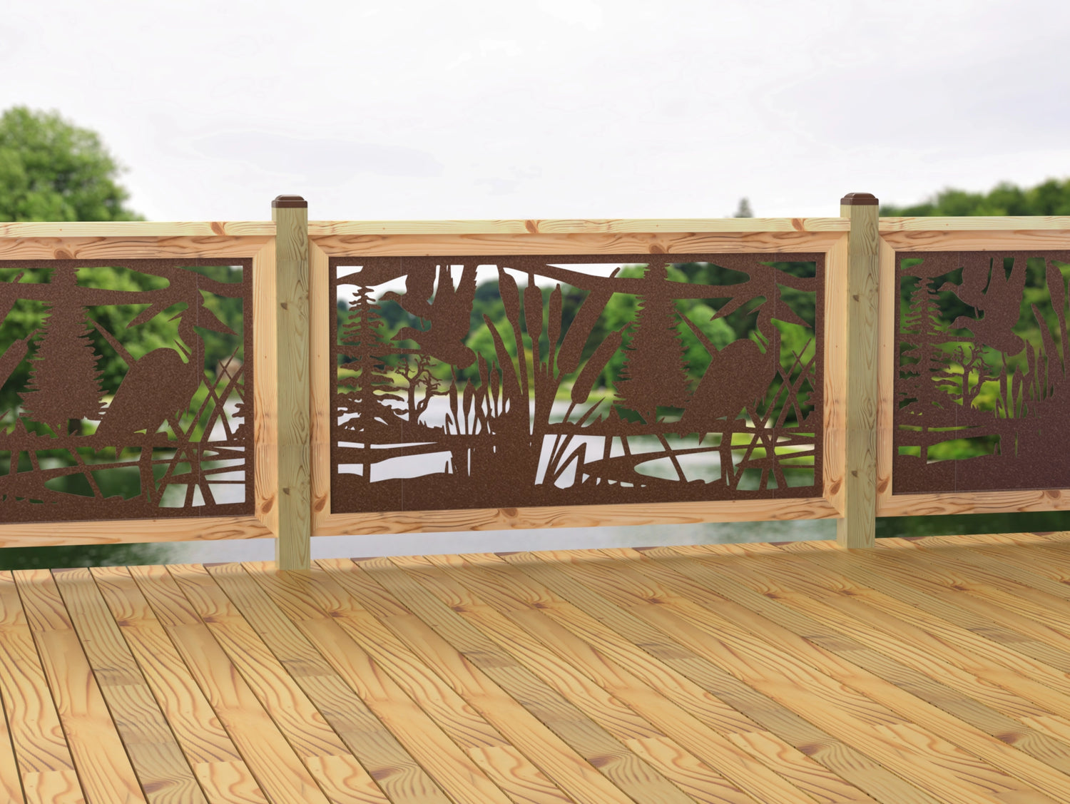 60"x30" - Crane Pond Fence/Gate Panel Insert - Madison Iron and Wood