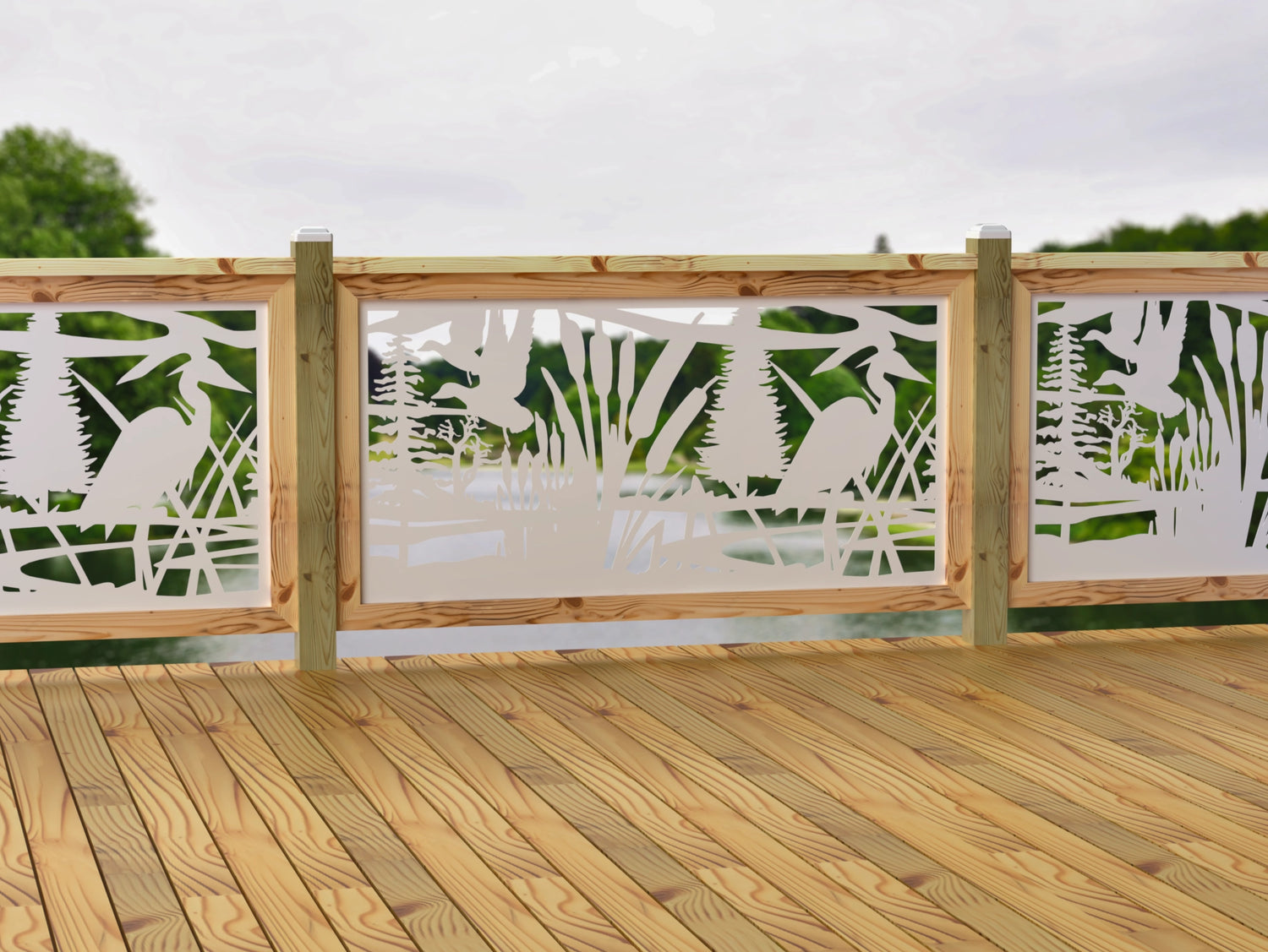 60"x30" - Crane Pond Fence/Gate Panel Insert - Madison Iron and Wood