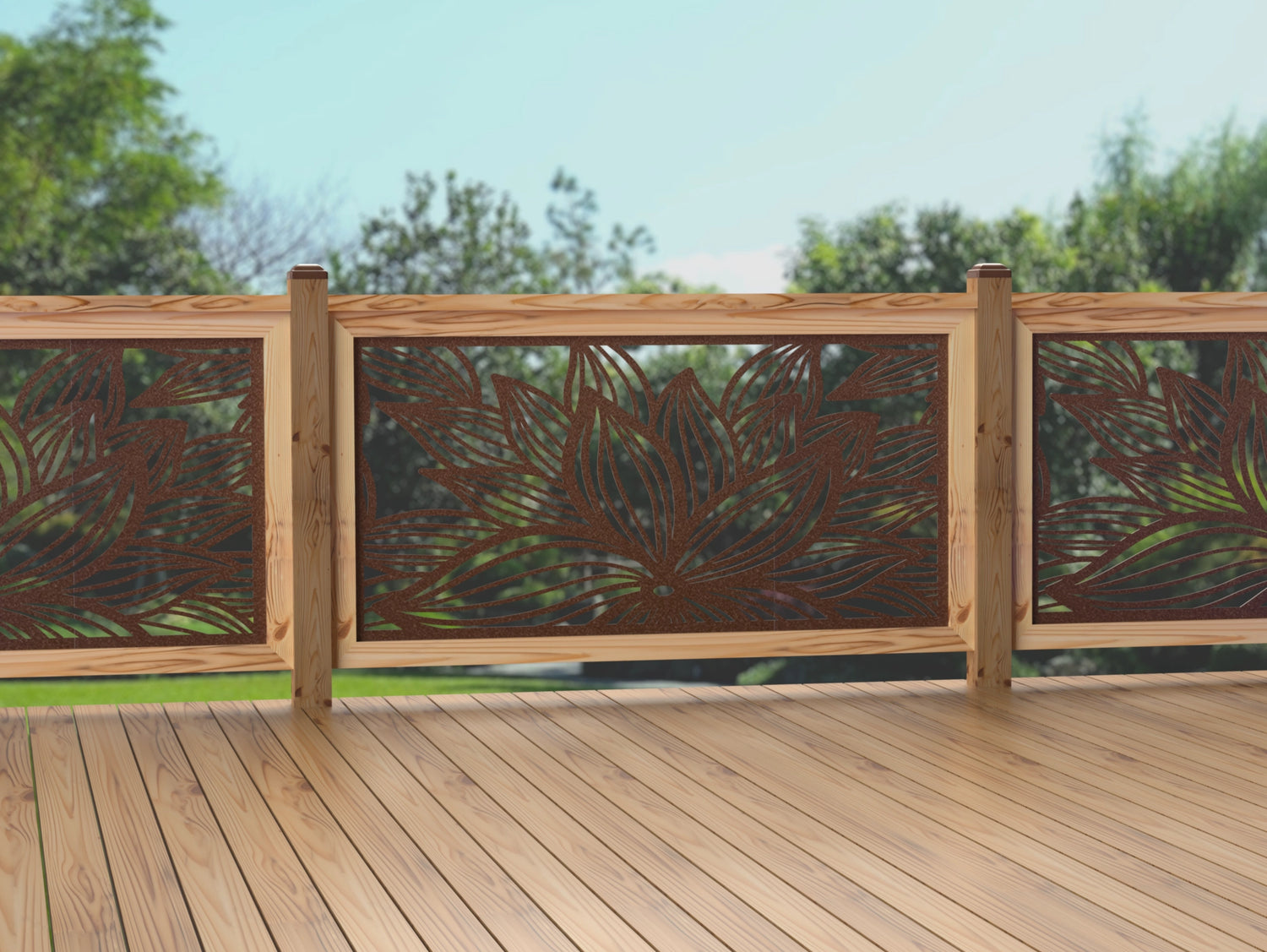 60"x30" - Garden Flower Fence/Gate Panel Insert - Madison Iron and Wood