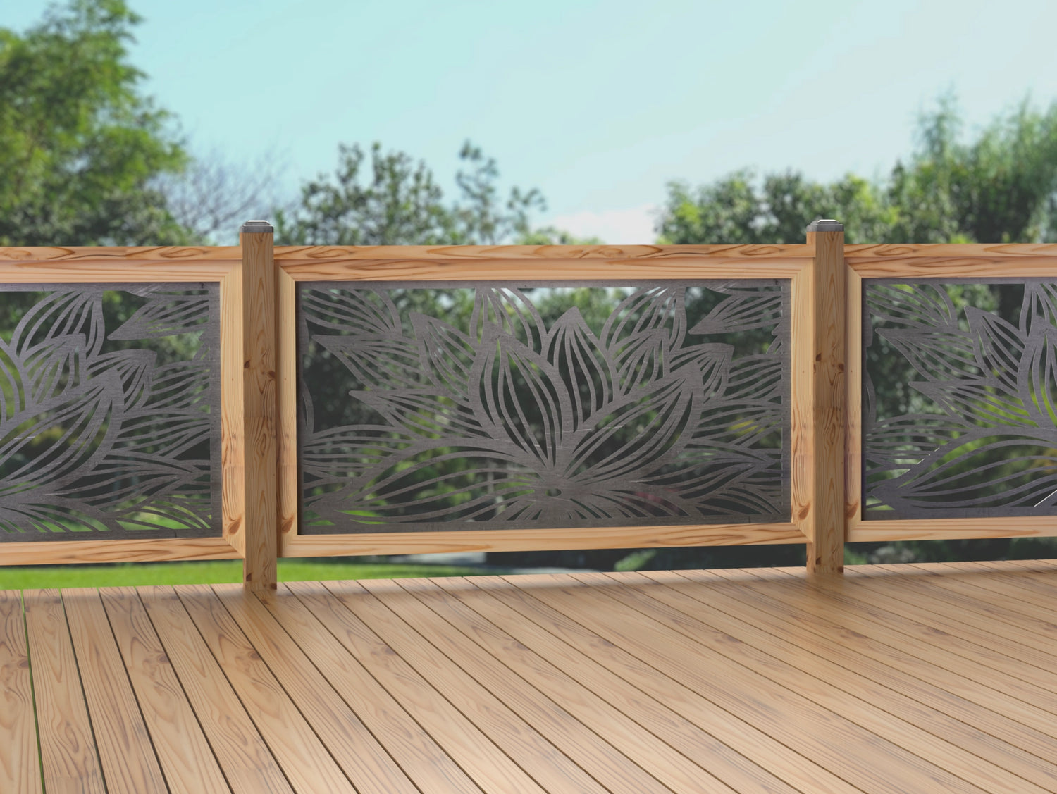 60"x30" - Garden Flower Fence/Gate Panel Insert - Madison Iron and Wood