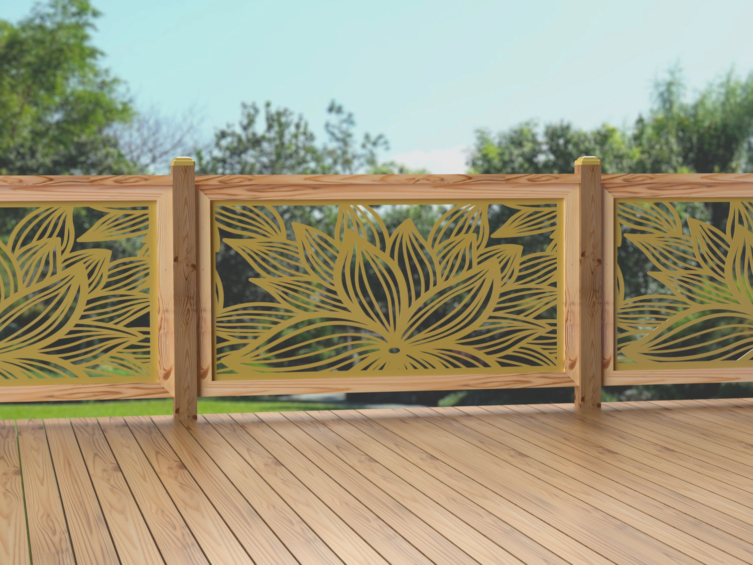 60"x30" - Garden Flower Fence/Gate Panel Insert - Madison Iron and Wood