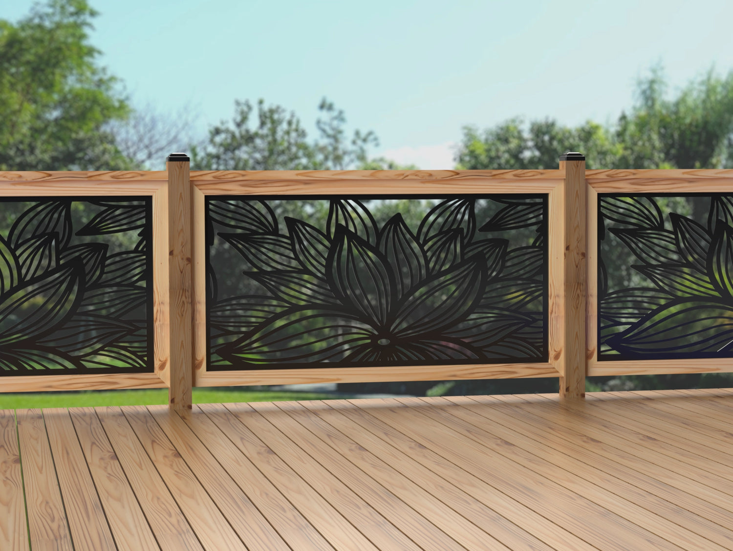 60"x30" - Garden Flower Fence/Gate Panel Insert - Madison Iron and Wood