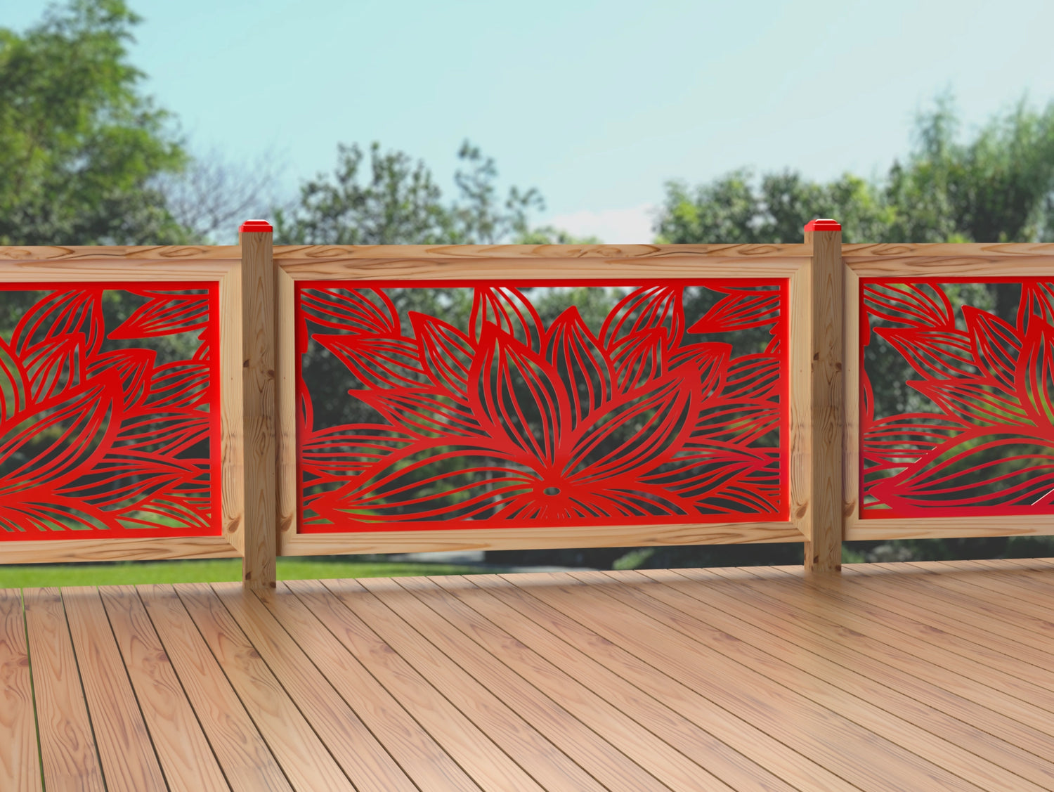 60"x30" - Garden Flower Fence/Gate Panel Insert - Madison Iron and Wood