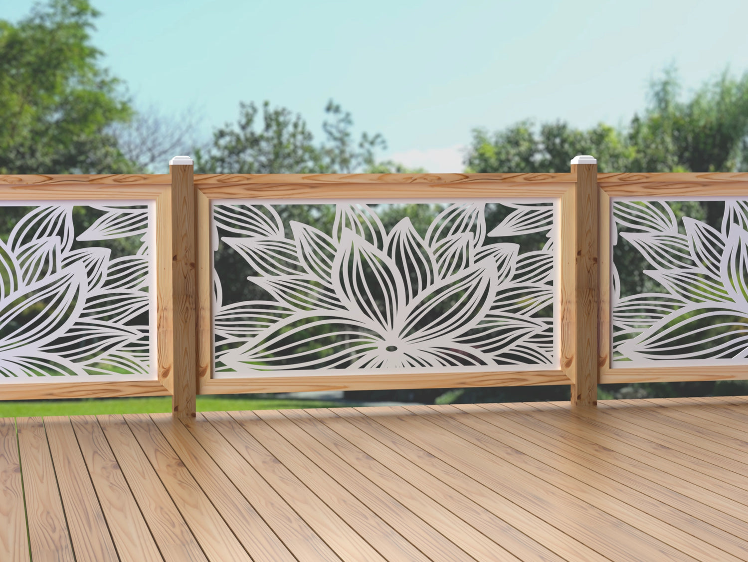 60"x30" - Garden Flower Fence/Gate Panel Insert - Madison Iron and Wood