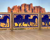 60"x30" - Horses Running Fence/Gate Panel Insert - Madison Iron and Wood