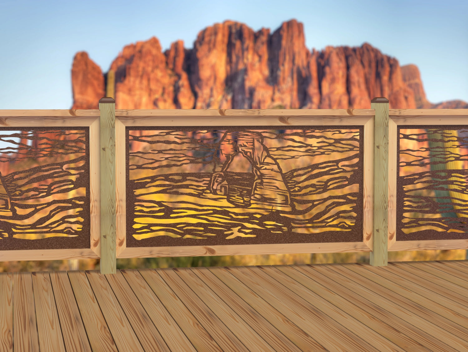 60"x30" - Arches National Park Fence/Gate Panel Insert - Madison Iron and Wood