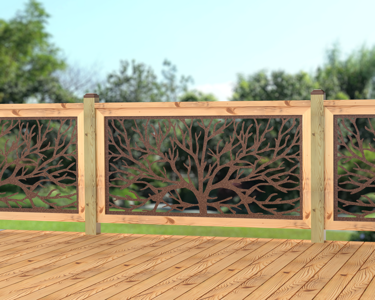 60"x30" - Bare Tree Fence/Gate Panel Insert - Madison Iron and Wood